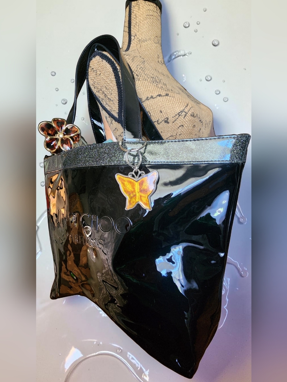 Jimmy Choo Parfums Black Patent Tote Bag - Picture 6 of 15